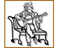 Blues man metal wall art