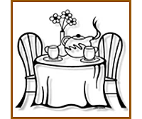 Tea for two table metal wall art