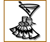 Martini cards metal wall art