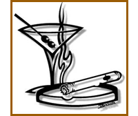 Martini cigar metal wall art